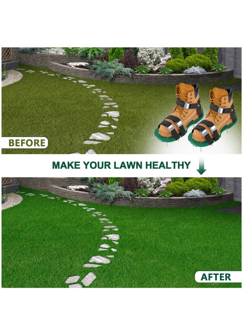 Lawn Aerator Shoes with 26 Spikes, Revitalize Your Lawn Health with Aerating Shoe Spikes, Effective Lawn Aeration Tool for Improved Soil Aeration and Grass Growth.