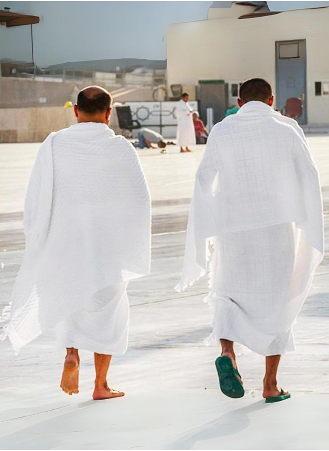 Ihram for umrah men, Hajj & Umrah Ihram Towels, Ehram for Islamic Pilgrimage with Waterproof Ahram's Belt and Ring Counter