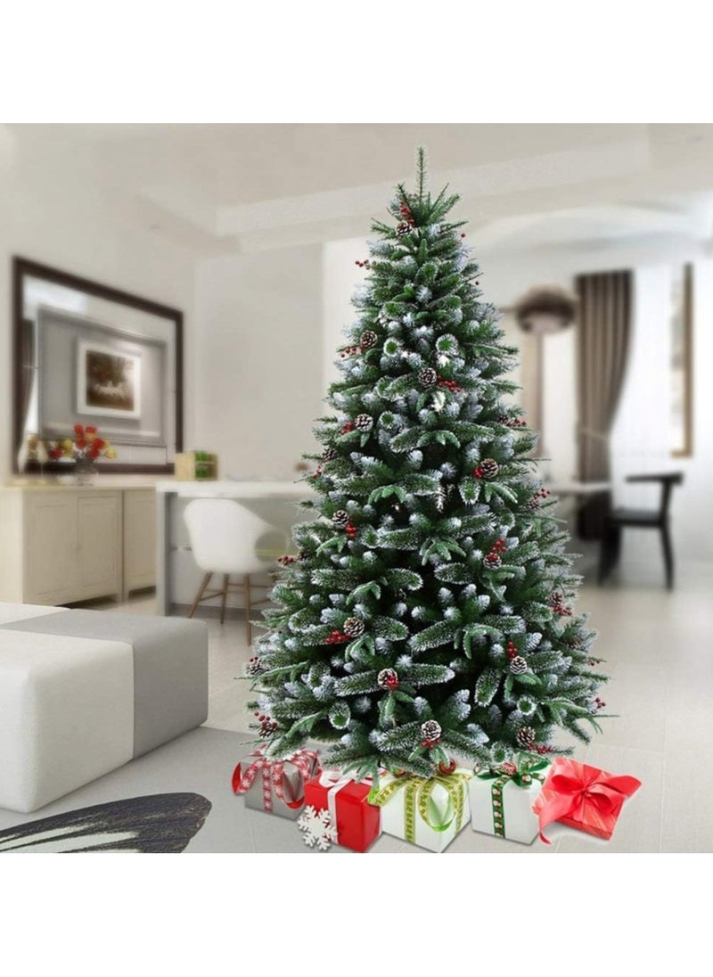 1.5M Christmas Tree, Holiday Xmas Pine Tree, 424 Branch Tips, Artificial Christmas Tree Decorations, Christmas Tree Stand Metal Hinges & Foldable Base, Easy Assembly for Home, Office, Party Decoration