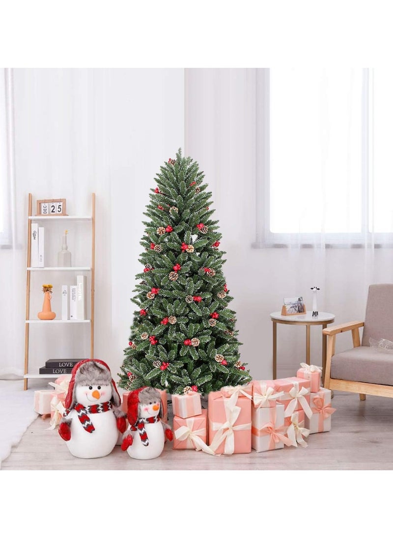 1.5M Christmas Tree, Holiday Xmas Pine Tree, 424 Branch Tips, Artificial Christmas Tree Decorations, Christmas Tree Stand Metal Hinges & Foldable Base, Easy Assembly for Home, Office, Party Decoration