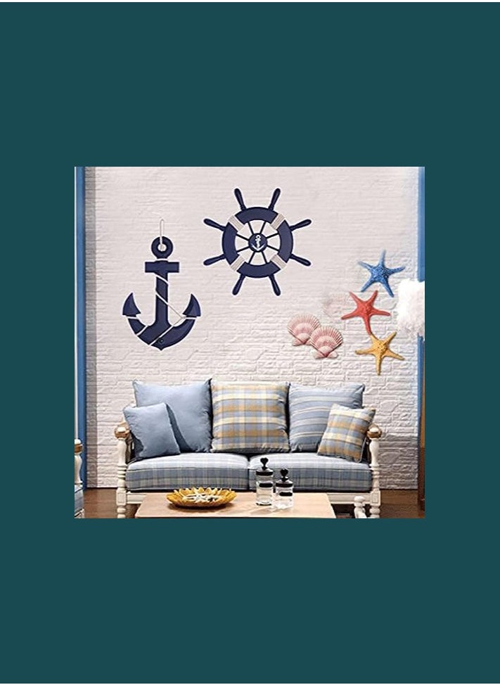 Nautical Wall Wheel Mediterranean Boat Steering  for Wall Home Decoration