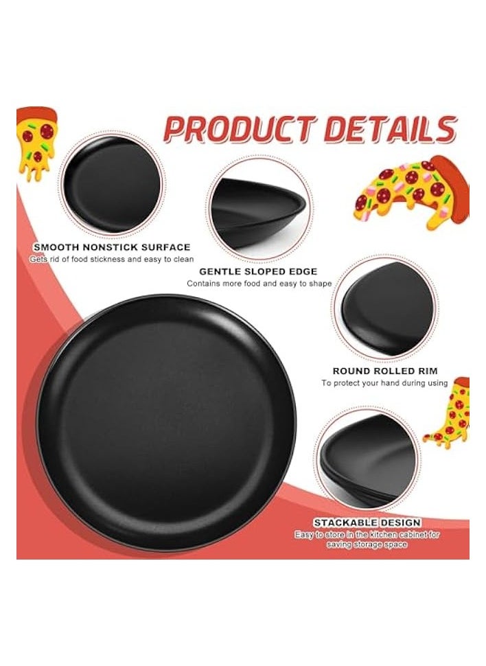 10 Inch Pizza Pan Set of 2, Nonstick Pizza Pans Trays, Round Bakeware for Oven Baking Serving, Stainless Steel Core with Non-Stick Coatings, Healthy & Reusable & Easy Clean, Oven & Freezer Safe