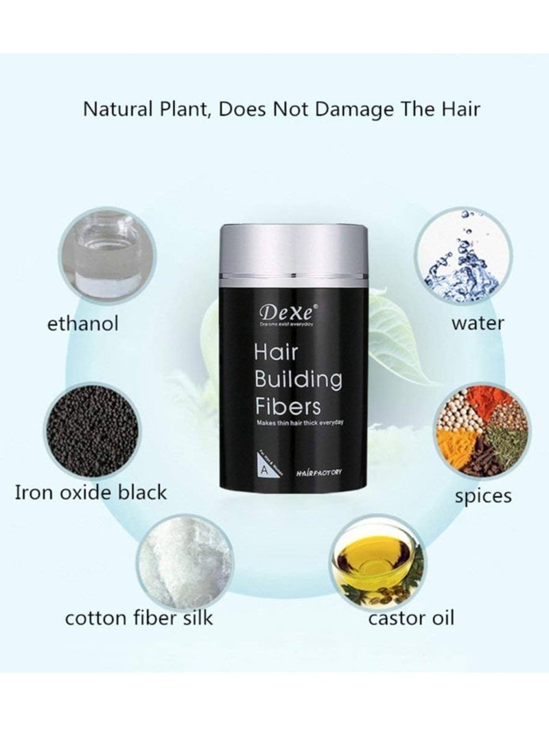 5 Pcs Hair Building Fiber Combo Pack Instantly Conceal Hair Loss Natural Thickening Fibers Fast and Quick Hair Fiber Powder Hair Shadow Powder Hair Root Concealer Black 01