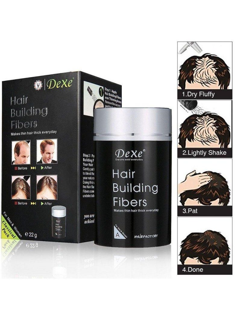 5 Pcs Hair Building Fiber Combo Pack Instantly Conceal Hair Loss Natural Thickening Fibers Fast and Quick Hair Fiber Powder Hair Shadow Powder Hair Root Concealer Black 01