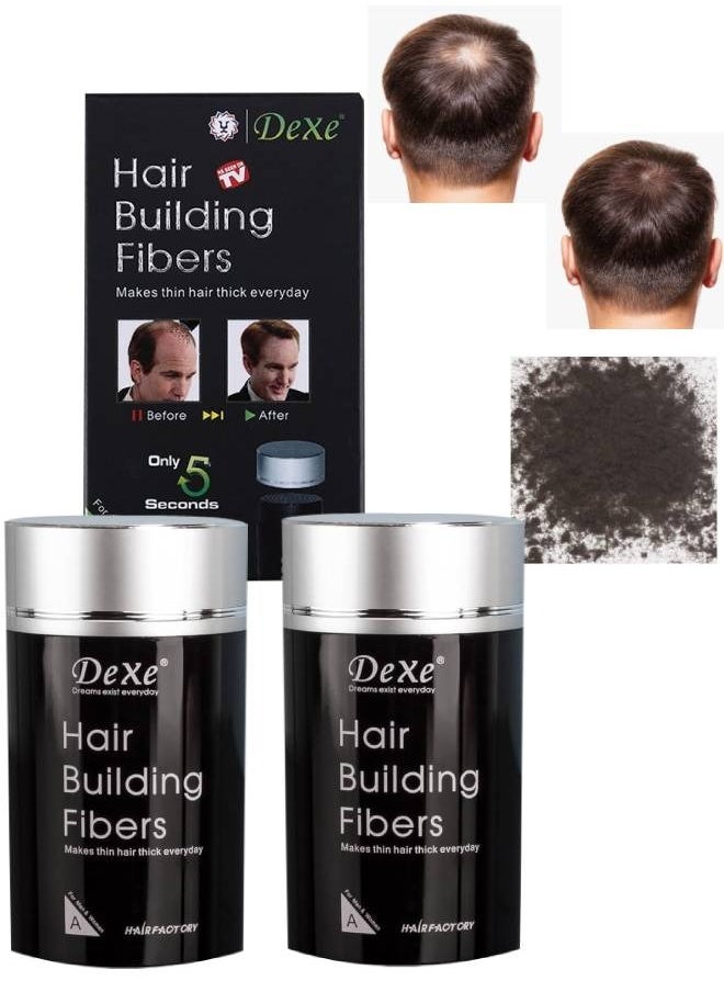 5 Packs Hair Building Fibers Instantly Conceal Hair Loss Natural Thickening Fibers Fast and Quick Hair Fiber Powder Hair Shadow Powder Hair Root Concealer Dark Brown 02