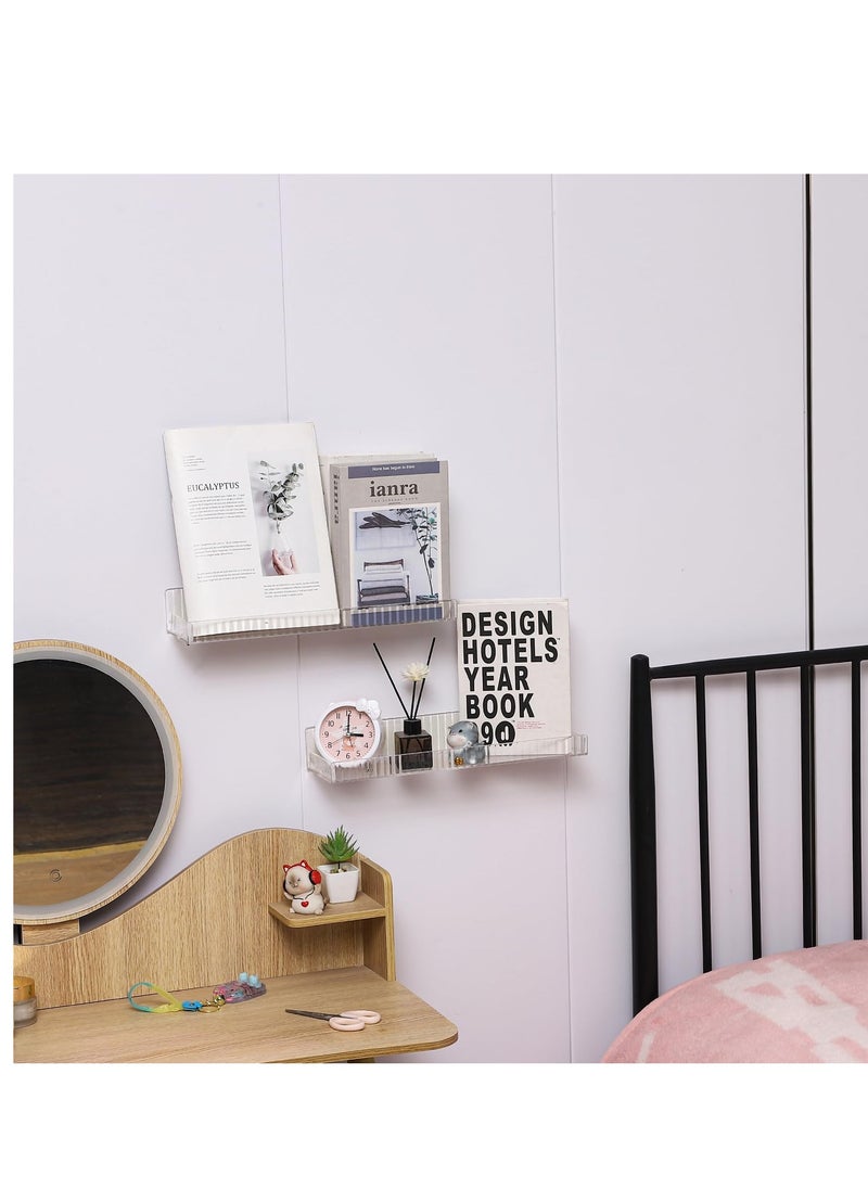 Clear Acrylic Floating Shelves 2Pcs 15