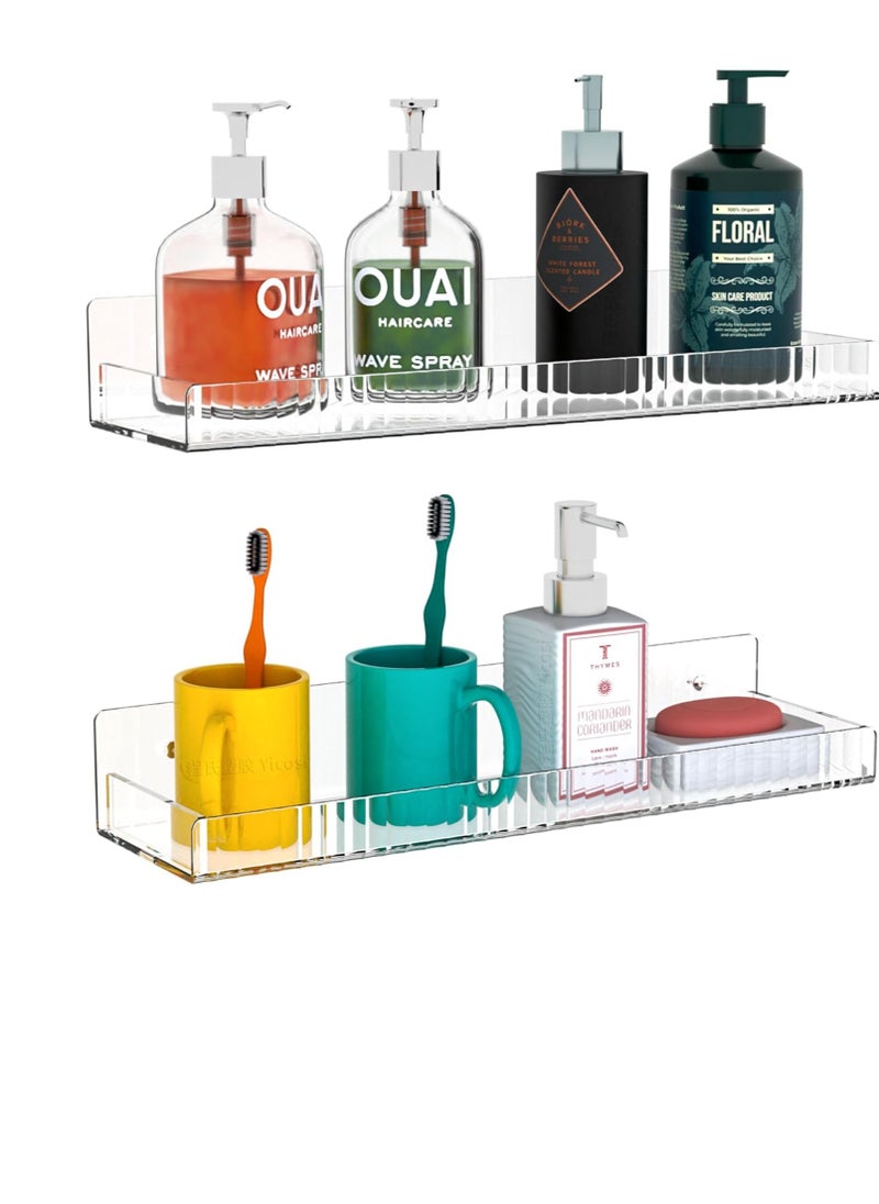Clear Acrylic Floating Shelves 2Pcs 15