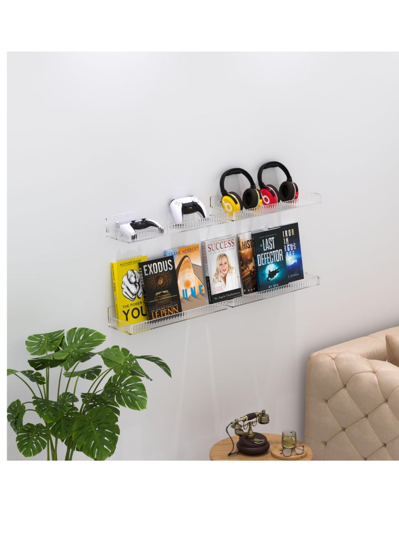 Clear Acrylic Floating Shelves 2Pcs 15