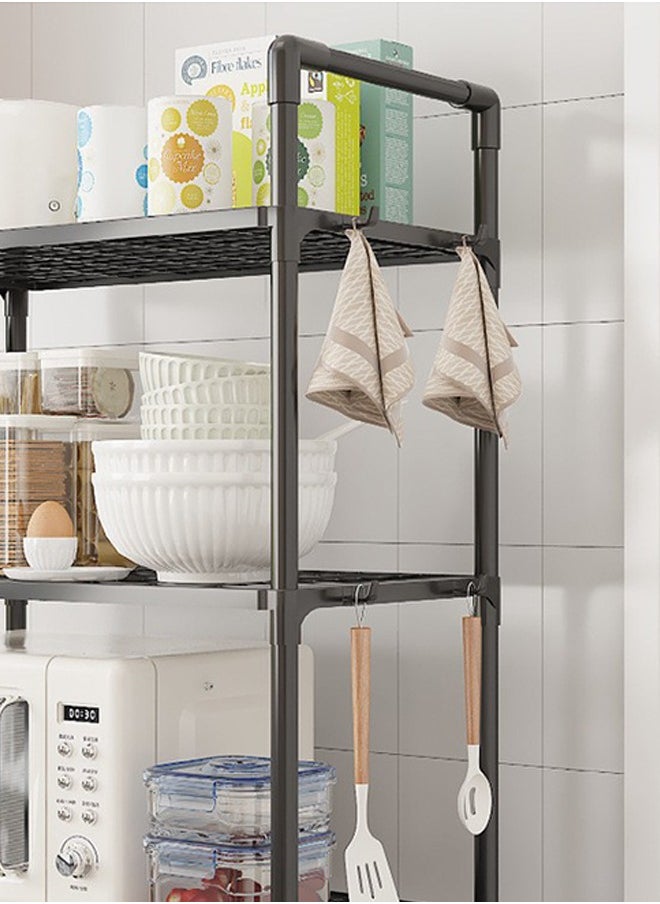 5-Tier Storage Shelf Organizer for Kitchen Bathroom Shelves Garage Home Pantry Closet Office.Multi Rack Stand Units with Hooks and Handle for Jar and Bottles