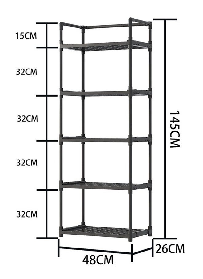 5-Tier Storage Shelf Organizer for Kitchen Bathroom Shelves Garage Home Pantry Closet Office.Multi Rack Stand Units with Hooks and Handle for Jar and Bottles