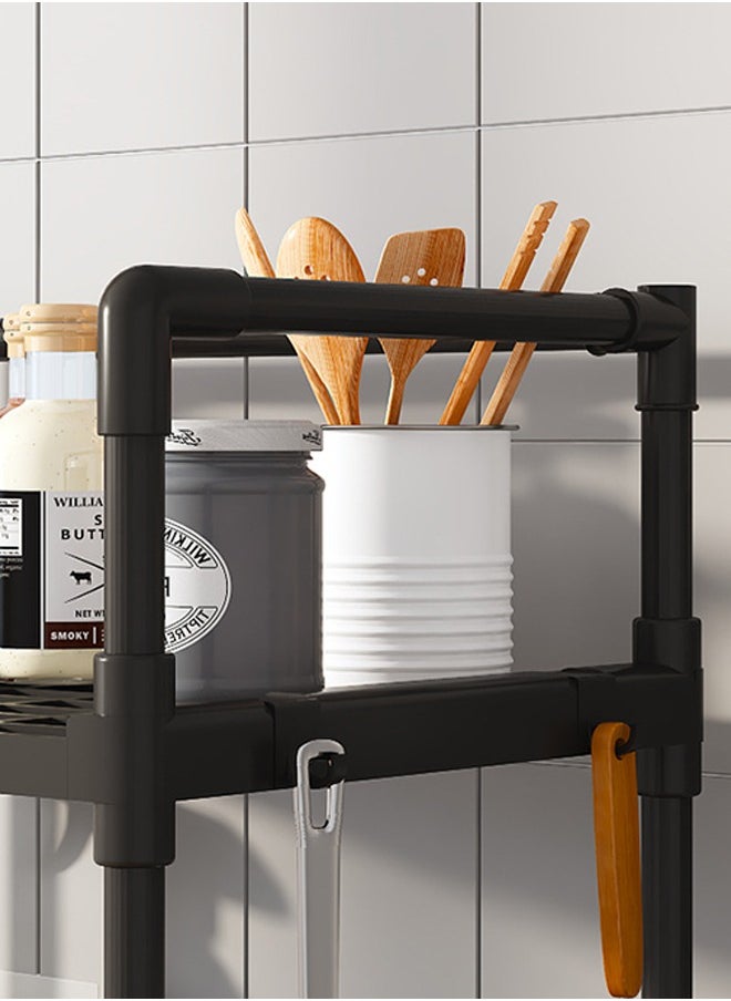 5-Tier Storage Shelf Organizer for Kitchen Bathroom Shelves Garage Home Pantry Closet Office.Multi Rack Stand Units with Hooks and Handle for Jar and Bottles