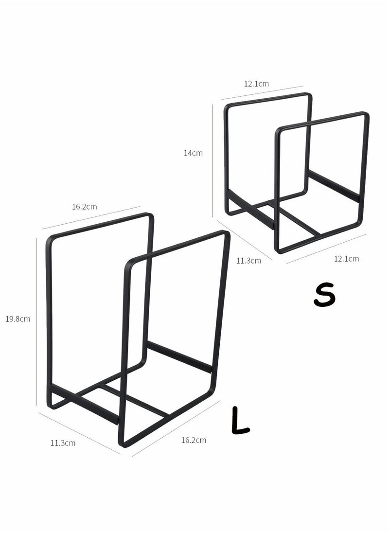 2 Pack Dish Plate Organizer Rack Metal Storage Drying Large Drainer Non-Slip Rustproof Holder Stand for Cabinet Counter Cupboard