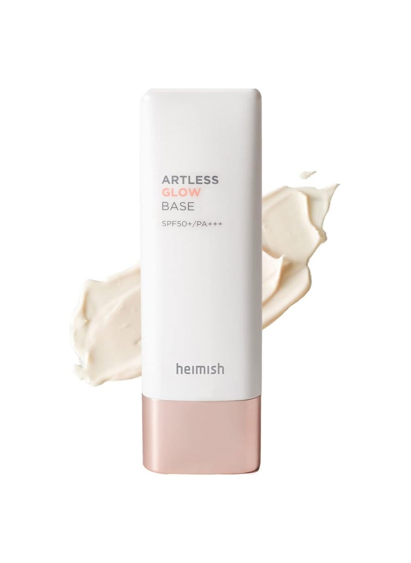 Heimish Renewed Artless Glow Base SPF 50+ PA+++ High Protection Hydrating, Brightening, and Smoothing Sunscreen - 1.35fl.oz/40ml