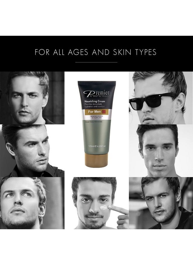 Premier Dead Sea Nourishing Cream For Men, Light And Gentle Face Moisturizer, Classic Collection, Anti Aging, Face Cream, Wrinkle Cream, Firming, Sensitive, Daily Use For Younger Looking Skin 4.2Fl.Oz