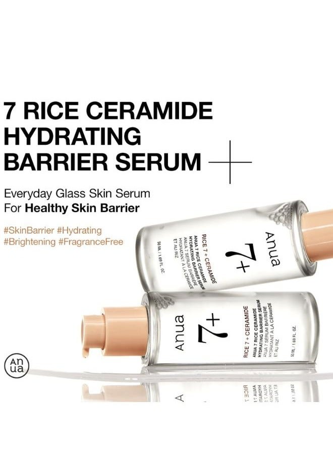 Rice Glass Skin Set - Rice Enzyme Brightening Cleansing Powder 40g, Rice Glow Milky Toner 250ml, 7 Rice Ceramide Hydrating Barrier Serum 50ml And Rice 70 Intensive Moisturizing Milk 150ml 490ml