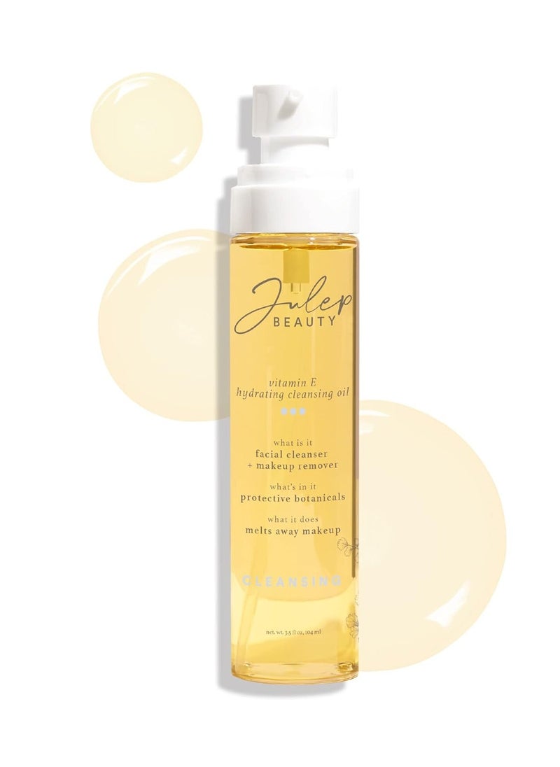 Julep Vitamin E Hydrating Cleansing Oil and Makeup Remover – Double Cleansing Face Wash for Normal to Dry Skin – 50% Grapeseed Oil, Rosehip seed oil – K-Beauty Inspired – 3.38 Fl Oz