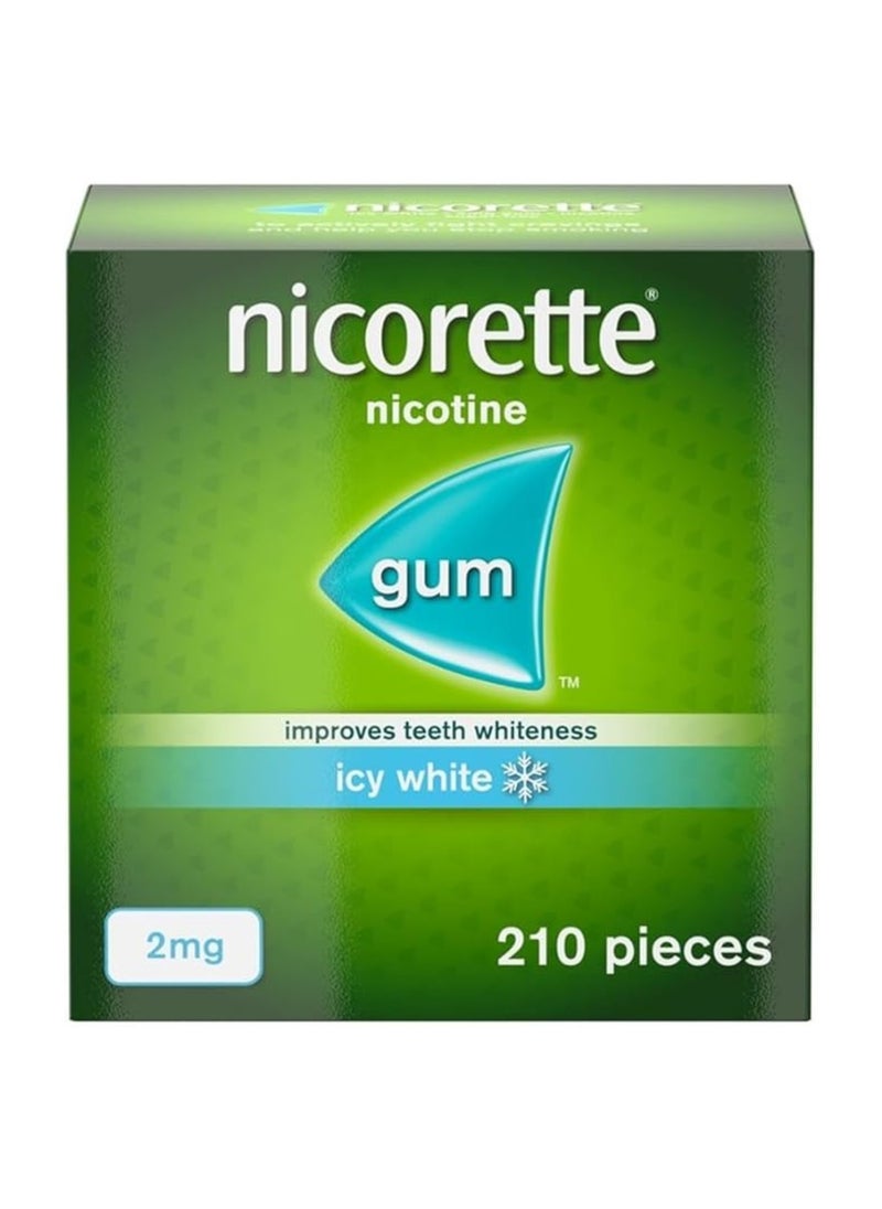 Nicorette - Icy White Flavour Chewing Gum - 2 mg - 210 pcs