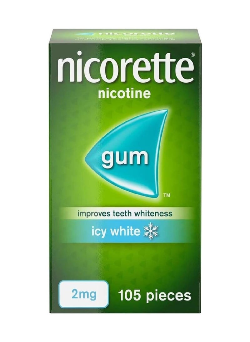 Nicorette - Icy White Flavour Chewing Gum - 2 mg - 105 pcs