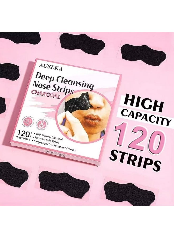 Blackhead Pore Strips,(120 Counts) Blackhead Remover - Deep Cleansing Charcoal Strips - Black Head Nose Strips - Black Head Remover