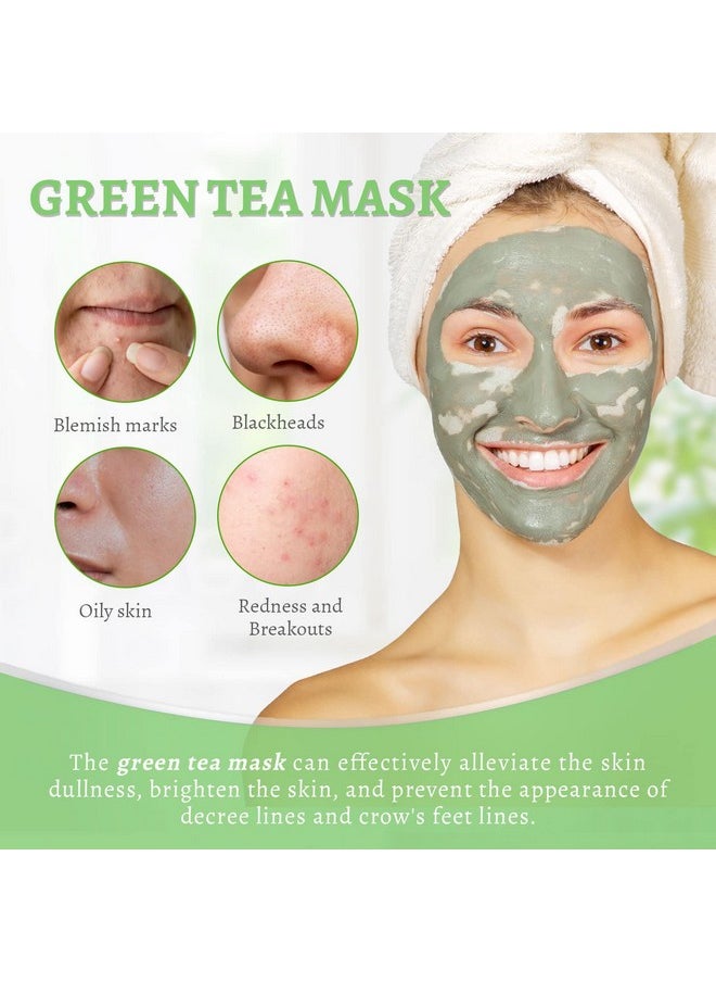 Green Tea Mask, Clay Mask For Poreless Deep Cleanse, Green Tea Face Mask Blackhead Remover With Kaolin, Aloe, Collagen, Pore Minimizer, Hydrating, Moisturizing