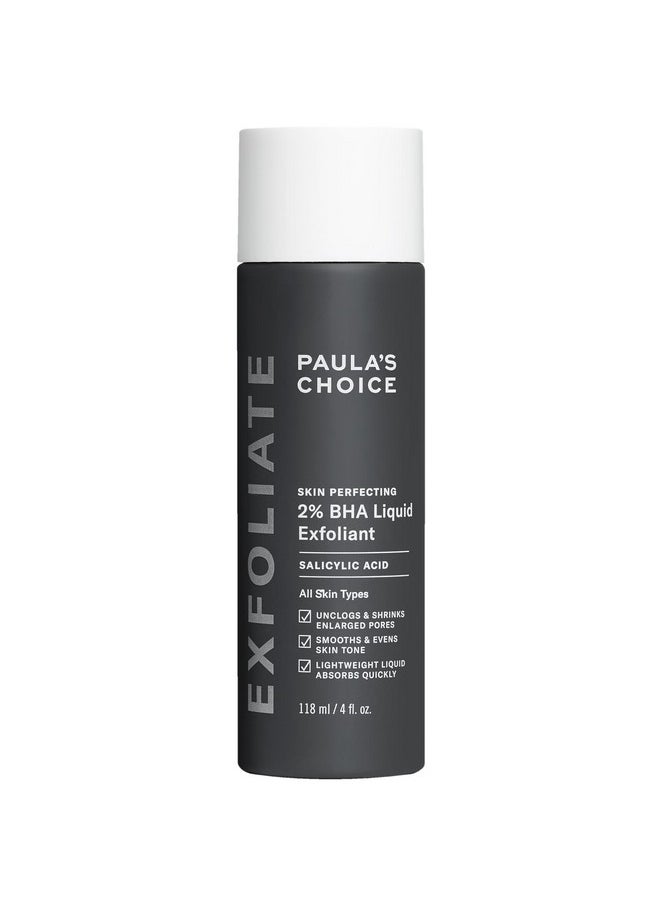 Paulas Choice--Skin Perfecting 2% Bha Liquid Salicylic Acid Exfoliant--Facial Exfoliant For Blackheads, Enlarged Pores, Wrinkles & Fine Lines, 4 Oz Bottle