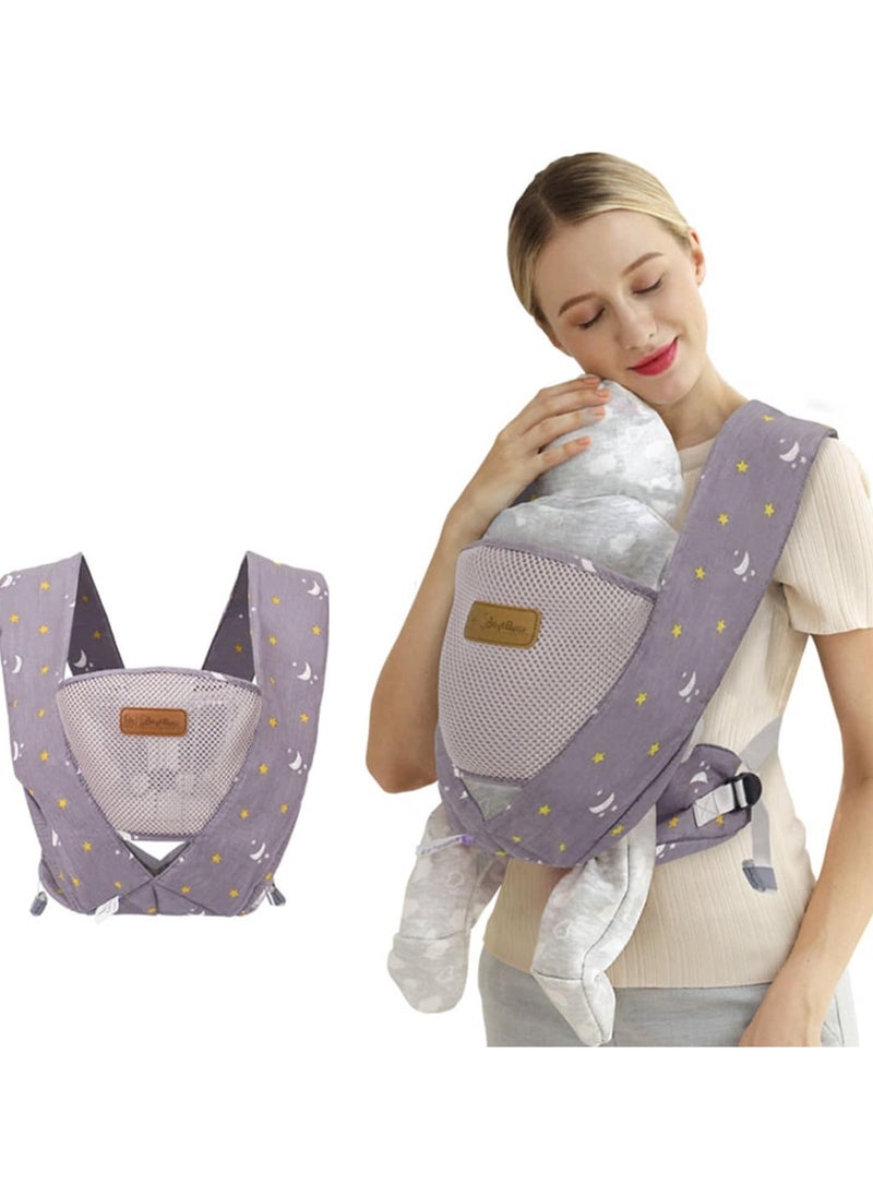 Baby Carrier, Ergonomic Adjustable Infant Front and Back Carrier for Newborn, Portable Cotton Soft Breathable Infant Sling Carrier for Toddlers 3 Months to 3 Years Old (0-15KG), Grey