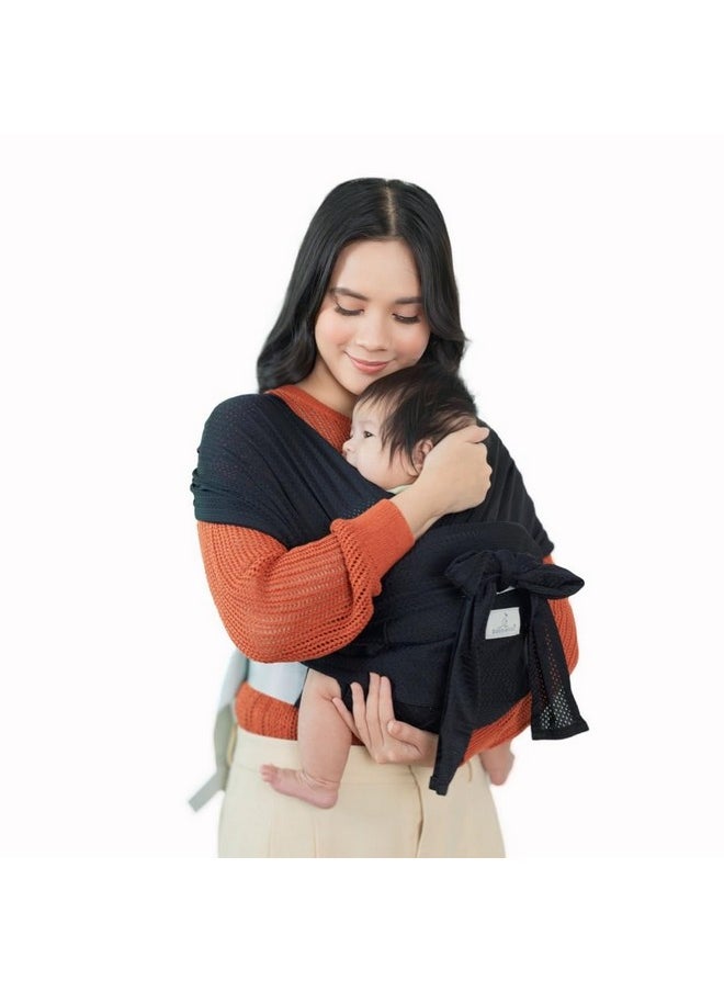 Baby Wraps Carrier - Baby Essentials Baby Sling Carrier, Secure & Comfortable, Breathable, Easy-To-Use, Adjustable Xs To Xl, Promoting Parent-Child Bonding, Black