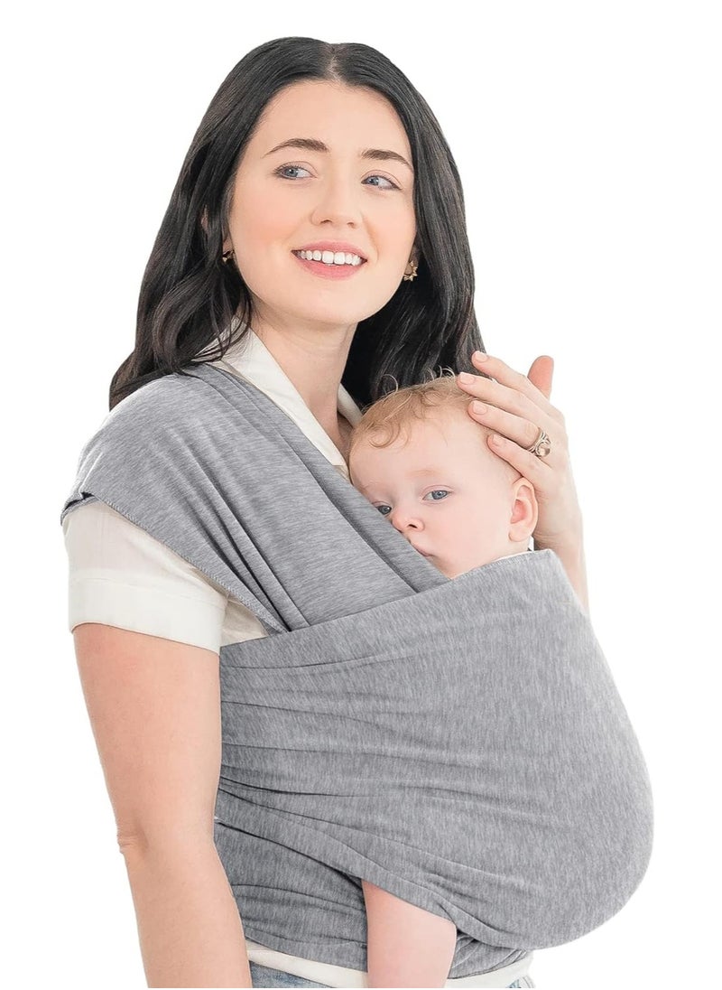 Baby Wrap Carrier - All in 1 Original Breathable Baby Sling, Lightweight,Hands Free Baby Carrier Sling, Baby Carrier Wrap, Baby Carriers for Newborn, Infant,Baby Wraps Carrier (Classic Gray)