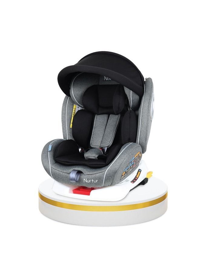 Nurtur Ultra Baby Kids 4in1 Car Seat  360 Rotation  ISOFIX  9Level Adjustable Headrest and Canopy  0 months to 12 years  Upto 36kg Official Nurtur Product