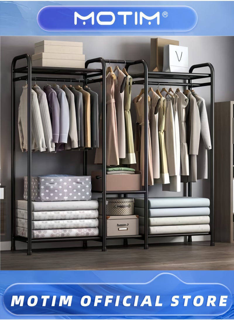 Garment Rack Heavy Duty Clothes Rack for Hanging Clothes Multi-Functional Bedroom Clothing Rack Freestanding Closet Wardrobe Rack