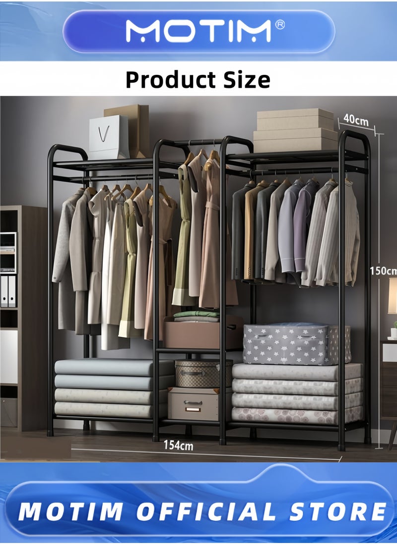 Garment Rack Heavy Duty Clothes Rack for Hanging Clothes Multi-Functional Bedroom Clothing Rack Freestanding Closet Wardrobe Rack