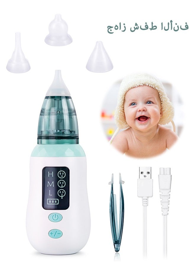 3-in-1 Nasal Aspirator for Baby with Booger Picker Tip, Electric Nose Suction for Baby, LCD Baby Nasal Aspirator