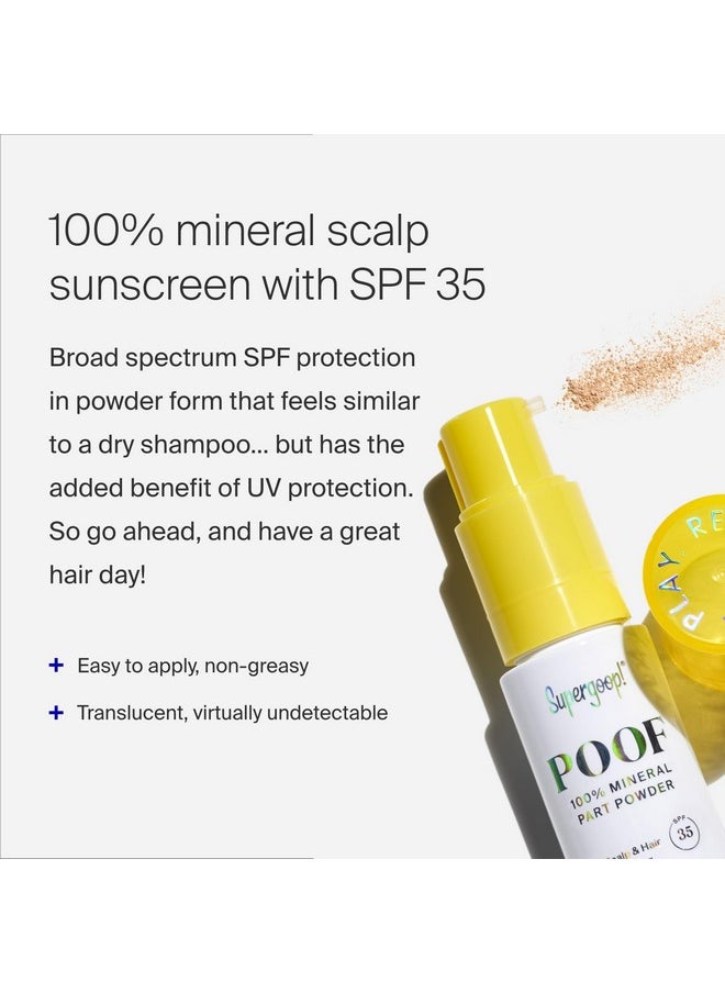 Poof 100% Mineral Part Powder, 0.71 Oz - Spf 35 Pa+++ Scalp Sunscreen With Broad Spectrum Uv Protection - Cruelty-Free Formula With Vitamin C - Easy To Apply, Non Greasy