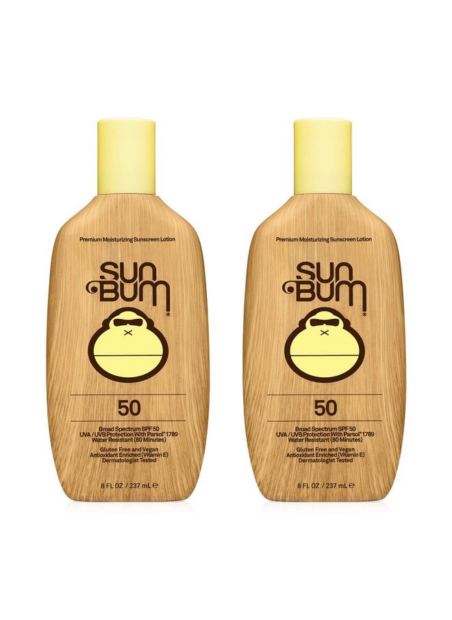 Sun Bum Original Spf 50 Sunscreen Lotion Vegan And Reef Friendly (Octinoxate & Oxybenzone Free) Broad Spectrum Moisturizing Uva/Uvb Sunscreen With Vitamin E 8 Ounce 2 Pack