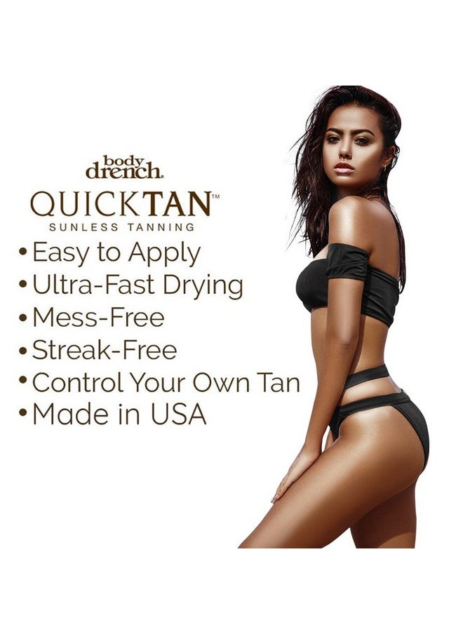 Quicktan Instant Self Tanner Bronzing Spray, Salon-Quality Medium/Dark Tan, Streak-Free, Tinted Formula, 6 Oz, 1-Pack