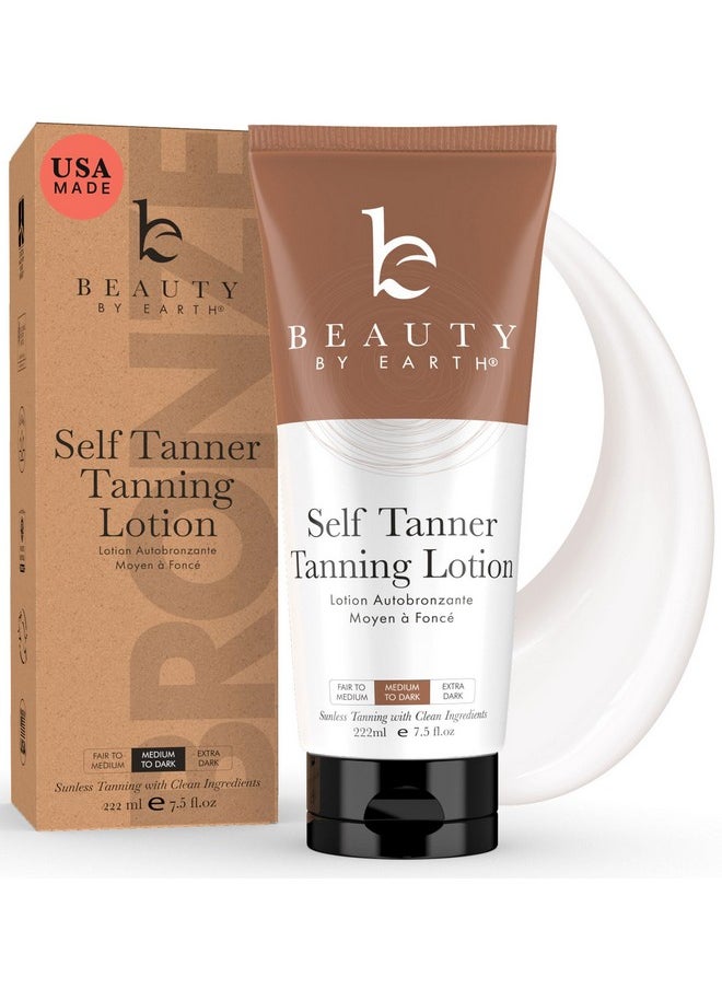 Self Tanner - Usa Made With Natural & Organic Ingredients, Moisturizing Self Tanning Lotion With Aloe Vera & Coconut For A Natural Glow, Streak-Free Fake Tan, Medium To Dark