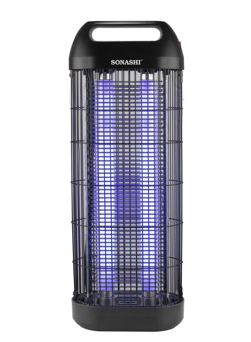 Insect Killer with Ultra UV-A Tube and Anti-Touch Metal Grid | High Coverage of 200m2 with Output Voltage up to 1900V | Removable Tray for Easy Cleaning | Effective and Durable 30 W SIK-830 Black