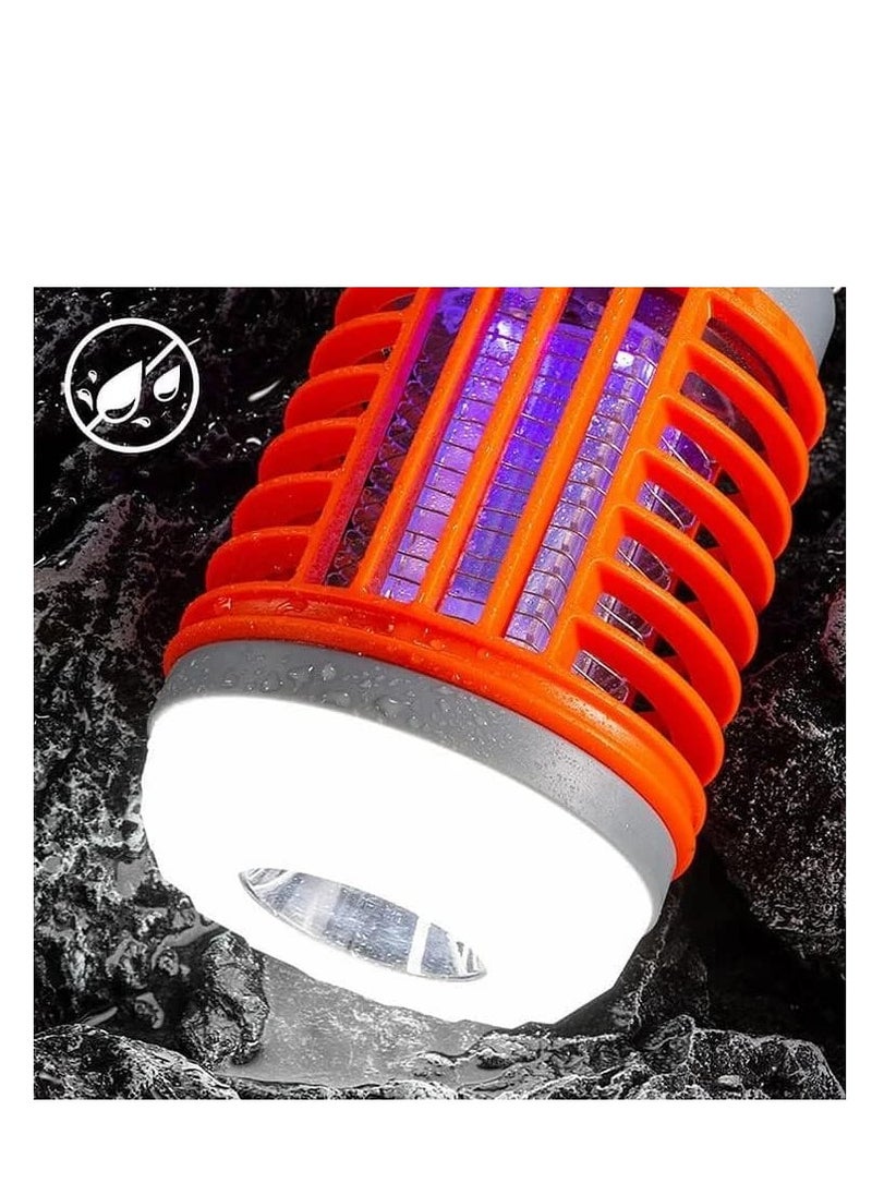 2024New Mosquito Zapper Solar Bug Zapper Light Bulb 3 in 1 Mosquitoes Zapper USB Rechargeable Camping Light IPX6 Waterproof Portable Zap Tek Bug Zapper Outdoor  Indoor 2 Pack