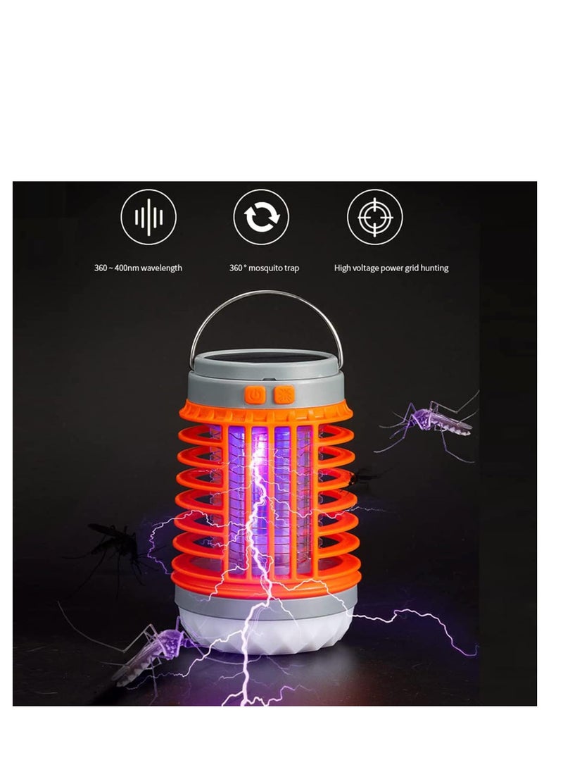 2024New Mosquito Zapper Solar Bug Zapper Light Bulb 3 in 1 Mosquitoes Zapper USB Rechargeable Camping Light IPX6 Waterproof Portable Zap Tek Bug Zapper Outdoor  Indoor 2 Pack