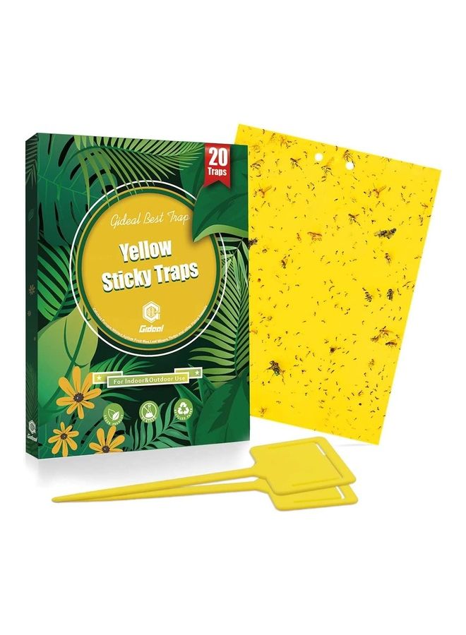 20-Piece Dual-Sided Sticky Trap Set Yellow