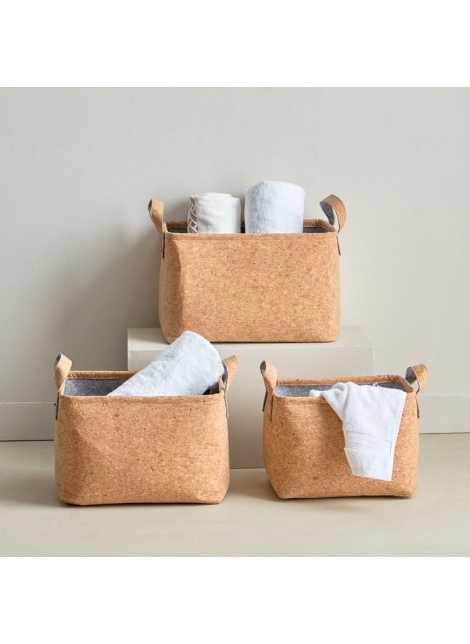 Eden 3-Piece Felt Cork Basket Set 43 x 28 x 31 cm