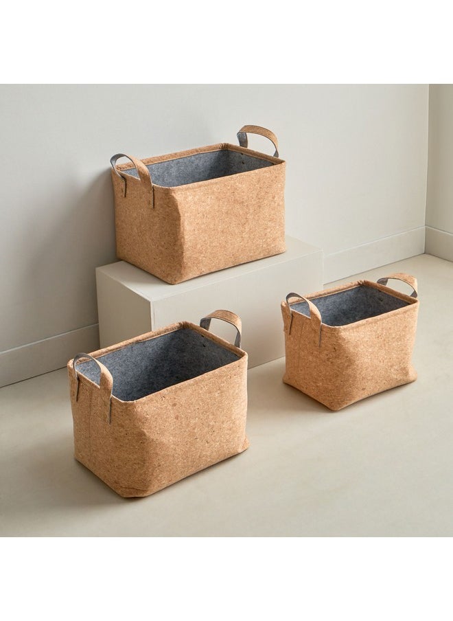 Eden 3-Piece Felt Cork Basket Set 43 x 28 x 31 cm