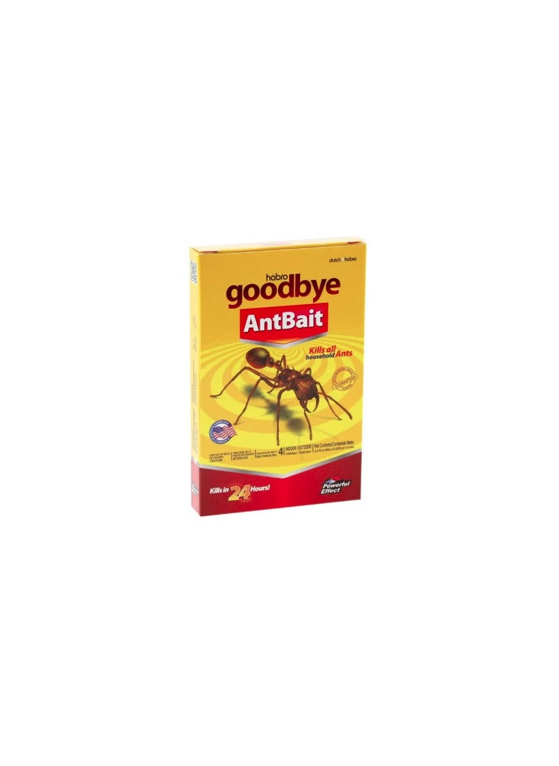 4 Pack Goodbye Ant Bait Non-Toxic Ant Bait - Quick & Easy to Use Instantly Eliminates Household Ants & Colonies  Powerful, Odor-Free Formula for Indoor & Outdoor Use Safe & Effective Home Pest Control