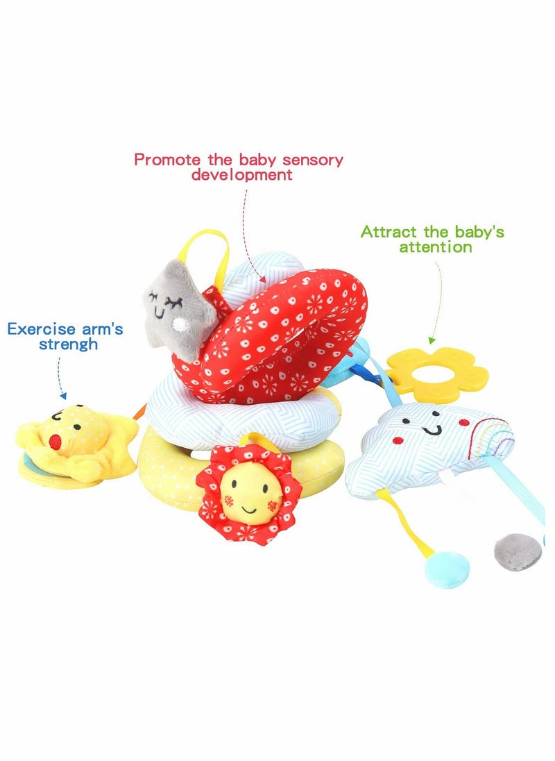 ELECDON Baby Spiral Activity Hanging Toys Stroller Toys Crib Cot Pram Car Seat Toy with Ringing Bell Teething Toy