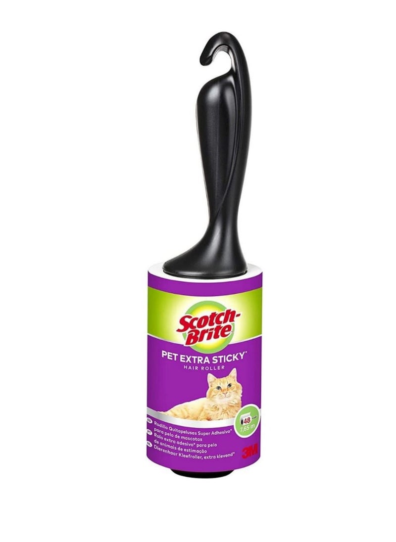 Scotch-Brite Pet/Lint Extra Sticky Hair Roller 83 9RS-48, 48 Sheets. 1 pet roller/Pack