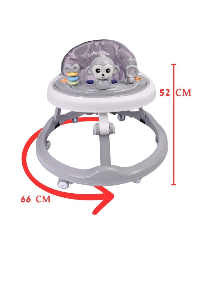 Baby Walker Multifunctional Anti-Rollover Anti-O Folding 6-18 Months with Music