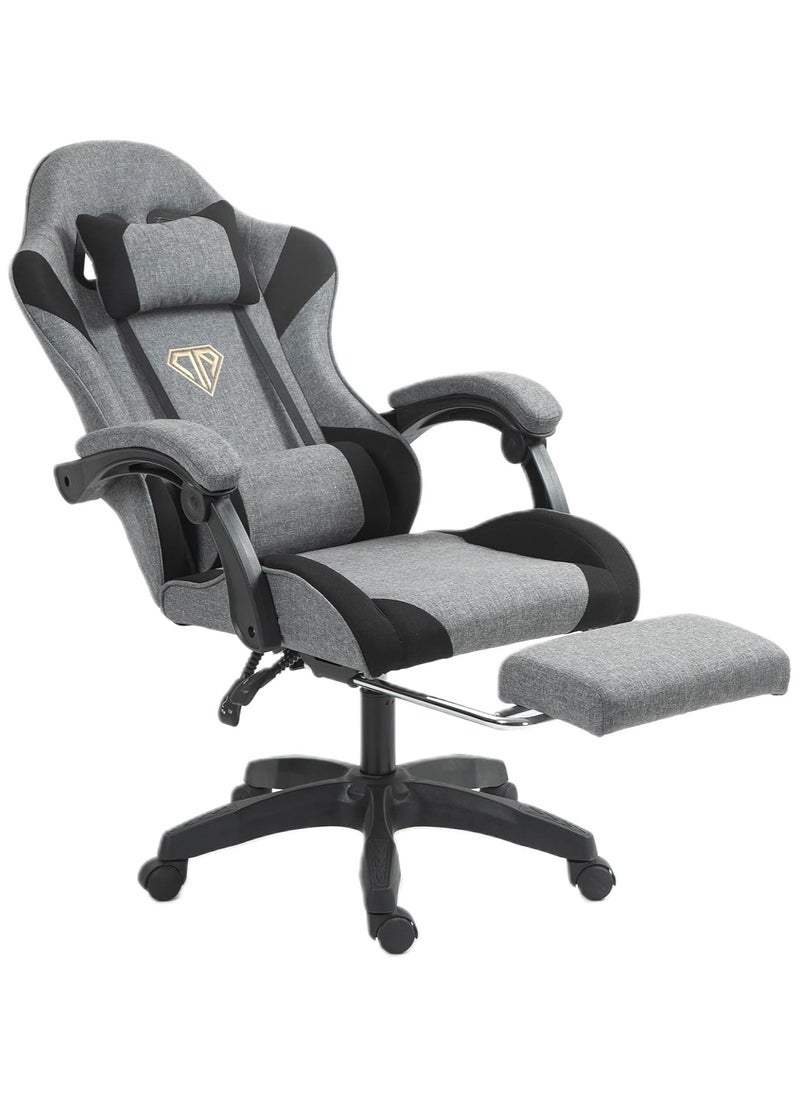 Gaming Chair Computer Chair, Ergonomic High Back Fabric Gaming Chair, Tilt and Height Adjustable Computer Chair with Neck and Massaging Lumbar Support for Office or Gaming