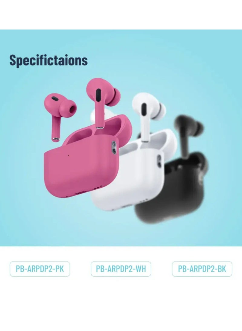 Blue Deep Bass Wireless Earbuds Pro 2 with Swipe Volume Pink