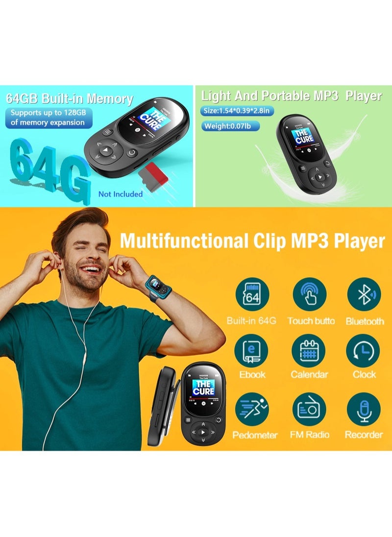 64GB MP3 Music Player with Bluetooth 5.2, HiFi Music MP3 Player with 1.5