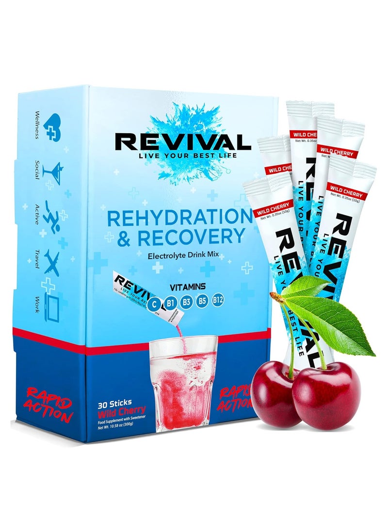 Revival Rapid Rehydration Electrolytes Powder Wild Cherry 30 Sachets